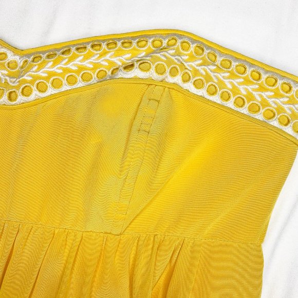 Shoshanna Strapless Silk Dress with Eyelet Detail - Picture 9 of 14